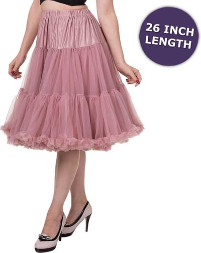 Petticoat extra lang roze - Vintage Retro Rockabilly - 26 inch lengte - M/L - Dancing Days