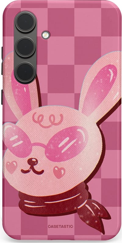 Casetastic Hoesje Geschikt voor Samsung S24 Plus - Stijlvolle Beschermende Duo-layer Case - Luxe konijntje