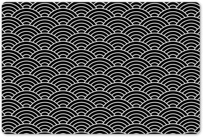 Placemats 45x30 cm - Placemat kunststof - 1 stuk - Patronen - Regenboog - Zwart - Wit - Borden onderleggers - Decoratie voor op tafel - Keuken tafeldecoratie accessoires - Vinyl onderlegger - Tafelversiering