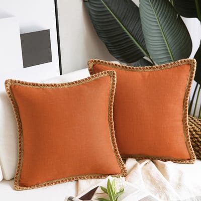 Effen Kleur Eenvoudig Comfortabel Linnen Gestreept Bank Kussensloop Linnen Gerimpeld Scandinavisch Licht Luxe Boerderij Kussen Kussenhoes 45x45cm