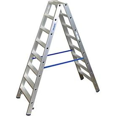 Dubbele trapladder van aluminium, 2 x 8 treden