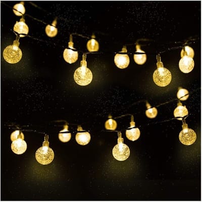 Ynkkvre – guirlande solaire – 6,5 m 30 LED buitenlampen, 8 modi, waterdichte kristallen bolletjes, voor kerst, tuin, terras, balkon, feest