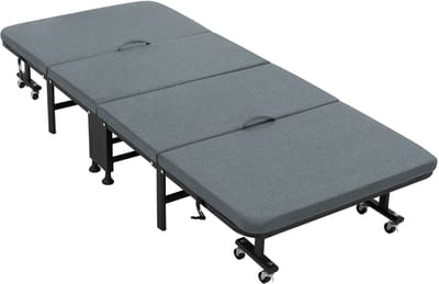 Opvouwbaar logeerbed 80x190 cm met oprolbaar matras voor kinderen & volwassenen tot 200kg draagvermogen