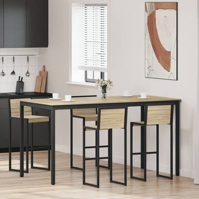 vidaXL - Staande - Bartafel - Bewerkt - hout - Rechthoekig