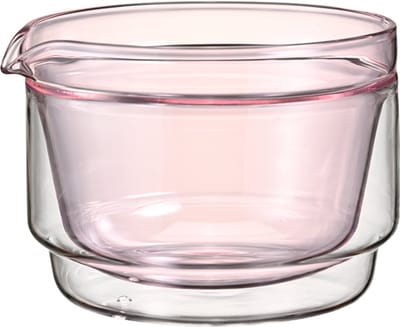 HARIO Double-Walled Matcha Bowl - 300mL - Dubbelwandige Mengkom voor Matcha - Hittebestendig Glas - Roze