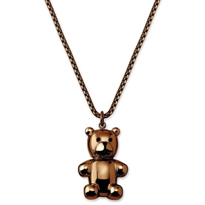 Egan | Koperkleurige Ketting van Roestvrij Staal met Teddybeer Hanger