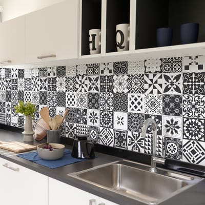 Zelfklevende tegelmuurstickers voor keuken en badkamer - 30 Azulejos Antorio tegelstickers - 30 stickers 20x20cm