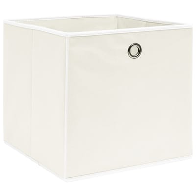 vidaXL - Opbergboxen - 4 - st - 32x32x32 - cm - stof - wit