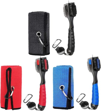 Golfclub Borstel - Reinigingsgereedschap - Clubs Schoon Houden - Intrekbare Punt - 22 cm Lengte - Rood