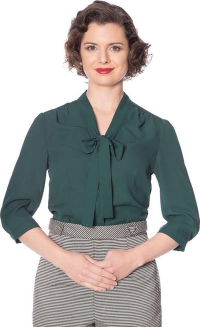 Dancing Days - PERFECT PUSSYBOW Blouse - S - Groen