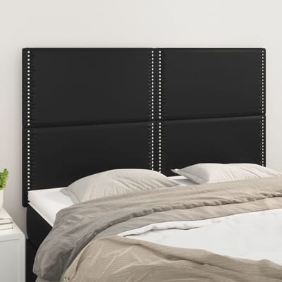 vidaXL - Hoofdbord - zwart - 144x5x118/128 - cm - kunstleer
