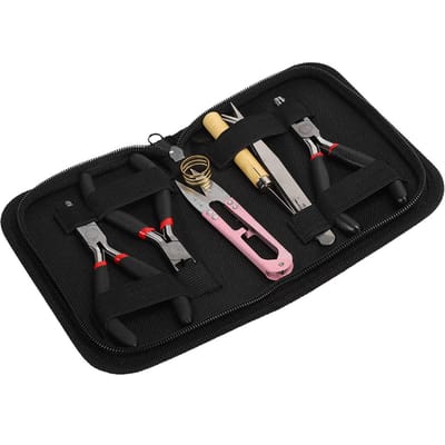 8 stuks Sieradengereedschap DIY Sieraden Maken Tang Schaar Kniptang Pincetten Kralengereedschap Set black