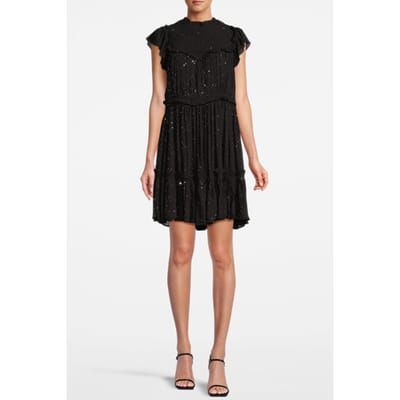 AllSaints Perri Sparkle Dress Black Size: 32 | Mini Dresses Outlet | Dames | Zwart