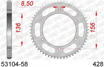 Couronne de transmission Afam pour ULM Fantic 125 CABALLERO DELUXE Après 2021 Neuf