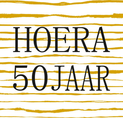 Bloemenkaartjes 50 Jaar - Cadeaukaartjes - 20stuks - 7x7cm - Met Boorgaatje - Goud - Bloemkaartje - Mini Kaartjes