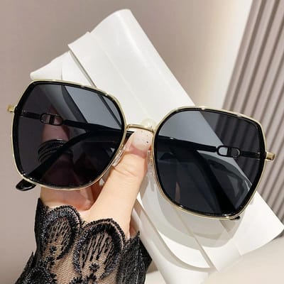 Nieuwe Mode Grote Montuur Zonnebril Dames UV400 Gegradueerde Lens Zonnebril Oversized Retro Vierkant Luxe Oculus