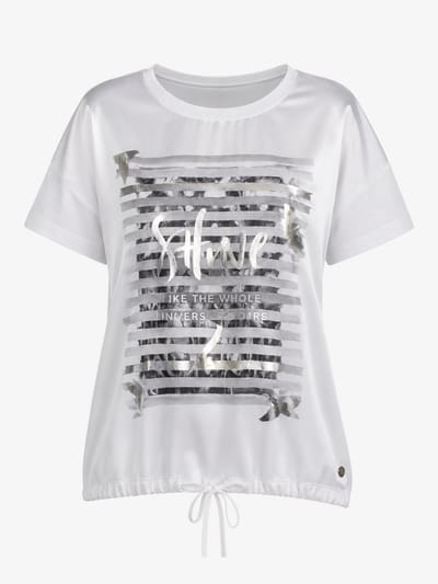 van Verla - Shine Tshirt - Dames - Korte mouw - Ronde hals - wit / grijs - Maat S