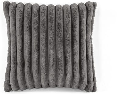 TISECO HOME STUDIO - Kussen (gevuld) - RABBIT STRIPE FUR - 45x45 cm - 100% polyester - Grijs
