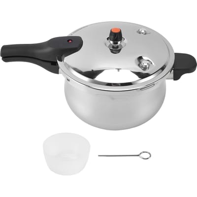 Drukpan Roestvrij Staal 80KPA Explosiebestendige Drukpan met Drukbegrenzingsklep voor 24cm / 9.4in gray