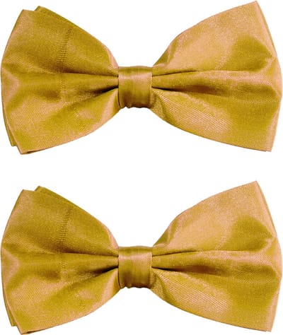 Partychimp Carnaval verkleed vlinderstrikje zijdeglans - 2x - goud - polyester - heren/dames