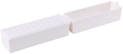 Dailygoods- Manicure Boren Houder - Opbergdoos met Deksel - Stofdicht - 30 Gaten Design - Duurzaam Kunststof - 14 x 6,4 x 4 cm
