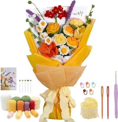Beginner Haakset voor Bloemen - Haakboeket met Tutorials, Handgemaakte DIY Craft en Cadeaus voor Vrouwen