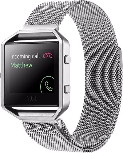By Qubix - Compatible Fitbit bandje - Milanese - Geschikt voor fitbit Blaze horloge band alleen voor - Geschikt voor fitbit Blaze - Zilverkleurig