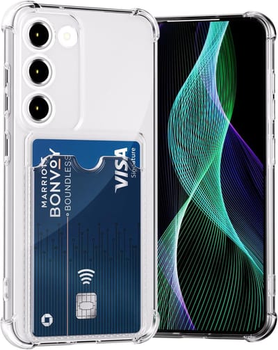 Casemania Hoesje Geschikt voor Samsung Galaxy A26 - Transparant - Anti Shock Back Cover met Pasjeshouder
