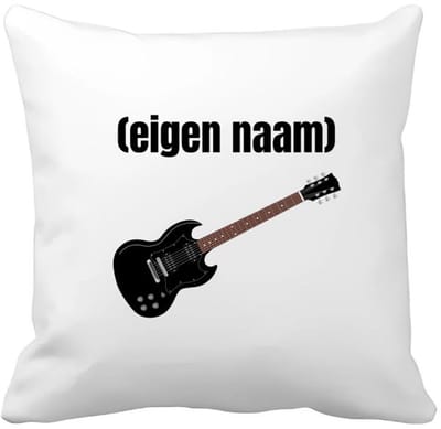 Akyol - zwarte elektrische gitaar met eigen naam Kussen hoes - Gitaar - muziek liefhebbers - gitaristen - gitaar liefhebbers - verjaardag - cadeau - kado - 40 bij 40 cm