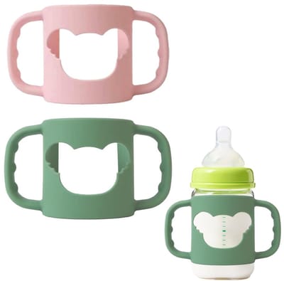 Solidchoice- Flessengreep 2 Stuks - Siliconen Flessengreep - Babyflessenhouder - Voor Flessen > 5,5 cm - Antislip - Lichtgewicht - Fleshouder