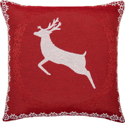 Clayre & Eef Kussenhoes 44x44 cm Rood Polyester Hert