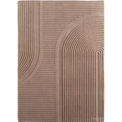 Japandi Vloerkleed Pompei - Hoogpolig - Scandinavisch Design - 3D-Effect - Beige- 80x150 CM