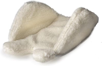 Babyschaal Inleg - Comfort Pad - Fietsen met baby - Zachte schapenlook - 35 x 38 cm - Wit