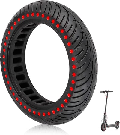 8,5 inch lekvrije massieve tubeless band Geschikt voor elektrische scooters Xiaomi M365, 1S, Pro2 rood een stuk