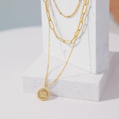 Dames Kettingen met Hanger Geometrisch Fijn Goud Meerdere Kettingen Metaal Feest Ketting Sieraden 45cm goud