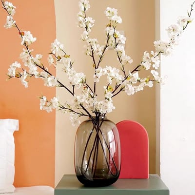 6 Stuks Kunstmatige Kersenbloesem Takken - Nepp bloemen voor Vaas, Bruiloft en Thuisdecoratie (Wit)
