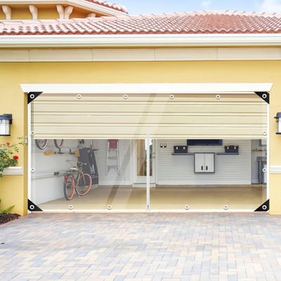 Duurzaam transparant PVC zeil 420 g/m² met oogjes en rits, waterdicht en winddicht voor bescherming van tuin, carport en balkon (3 x 4 m)