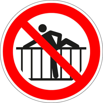 Verboden over hek te klimmen sticker, ISO 7010, P071 50 mm - 10 stuks per kaart