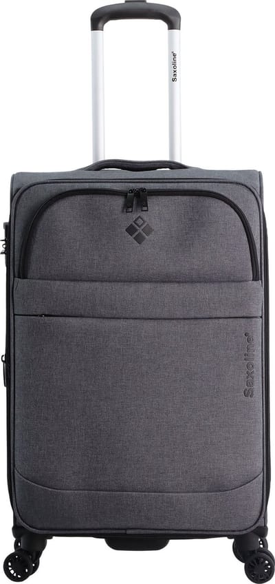 Saxoline 2 Tone Zachte koffer / Trolley / textiel reiskoffer - 67 cm (Medium) - Grijs / Medium
