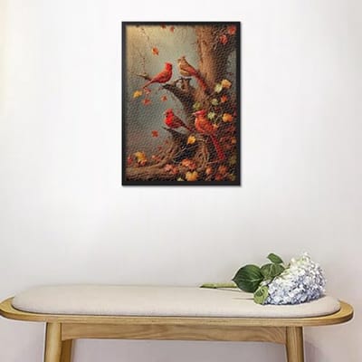 Puzzel 1000 Stukjes - Legpuzzel Volwassenen - Ontspannend Tijdverdrijf - Gedetailleerd Dierenontwerp - 70x50 cm - Rode Kardinalen
