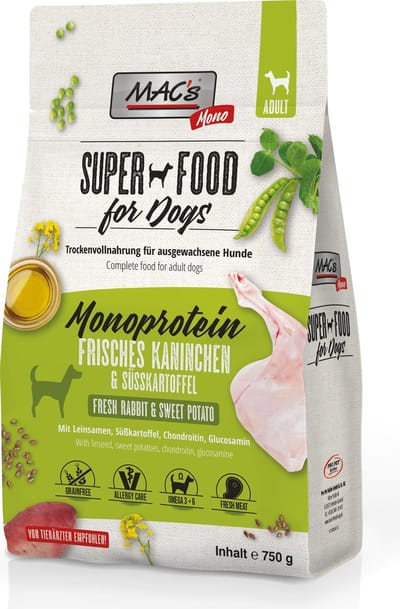 MAC's Superfood Hondenvoer Droogvoer - Hondenbrokken Mono Konijn - 750g