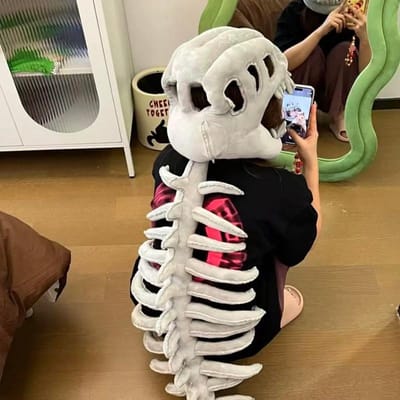 75116Cm Simulatie Dinosaurus Skelet Pluche Pop Hoes Compleet Dinosaurus Halloween Decoratie Huisdecoratie Cadeau Voor Vrienden see choose option black
