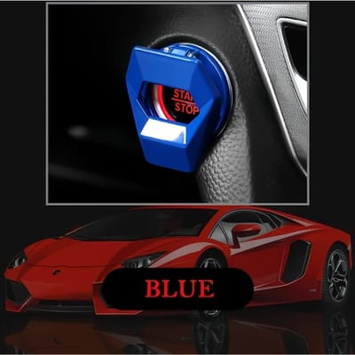 Autosleutel startkap, beschermkap voor contactslot, krasbestendige decoratieve hoes voor auto-interieur met startfunctie. blue