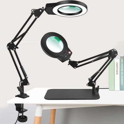 QPFO® Vergrootglas met licht en standaard - 2-in-1 LED vergrootlamp - 100x vergroting