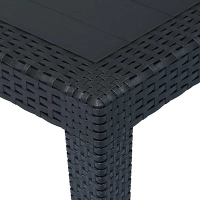 vidaXL - Tuintafel - 150x90x72 - cm - rattan-look - kunststof - antraciet