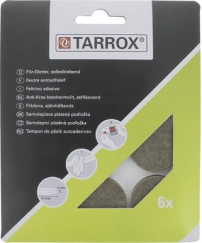 Tarrox viltjes stoelpoten - Ø28 mm - Vloerbeschermer antikras - Vilt - Bruin - Zelfklevend - 8 stuks