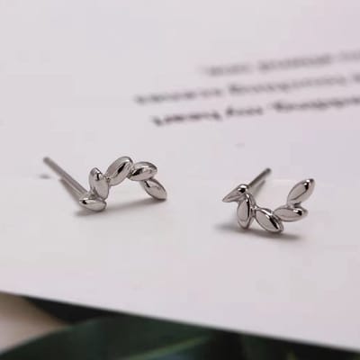 Gading® meisje oorknoppjes - dames oorknoppen met blaad - 8mm- 925 zilver