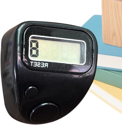 Vingerteller Clicker - Digitale Teller - Activiteiten Tellen - Stille Mechanische Klik - Vijf Cijfers - Zwart