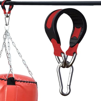 Zware Bokszak Houder - Fitness Riem - Thuis Sporten - Hoge Gewichtscapaciteit - 250 Pond - Zwart Rood