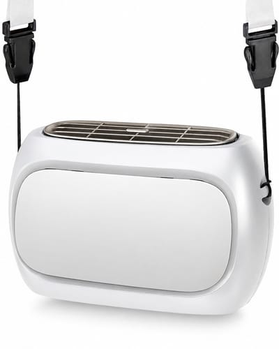 Draagbare Handventilator Oplaadbaar - Mini Ventilator 3-in-1 voor Hand, Hals en Bureau - USB Ventilator met 4 Standen - Compacte Zakventilator voor Reizen, Festival en Kantoor - Wit